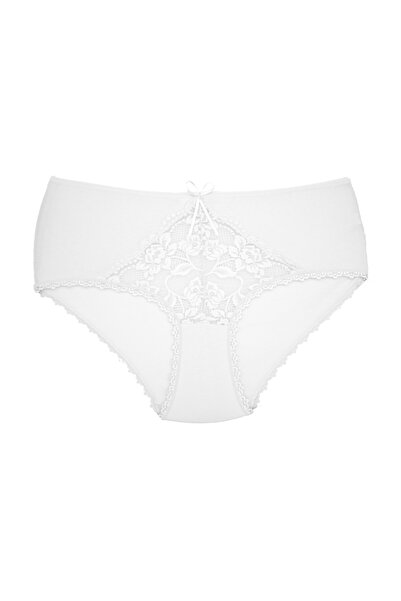 Zena 2-х парених бавовняних труси з мереживною обробкою, високою талією, для жінок великих розмірів