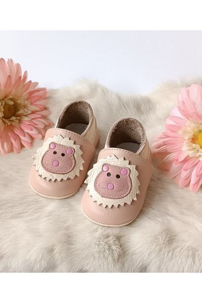 Hodore Noxi Powder Genuine Leather Baby Booties Moccasin