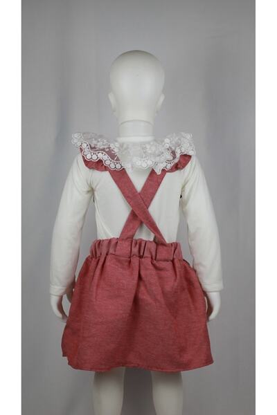 ESTE BUTİK Lace Collar Skirt Salopet