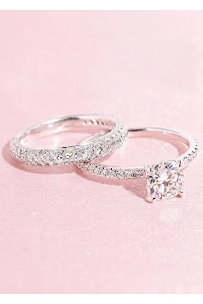 Crystal Diamond Zirconia Tektaş Ve Tamtur Yüzük
