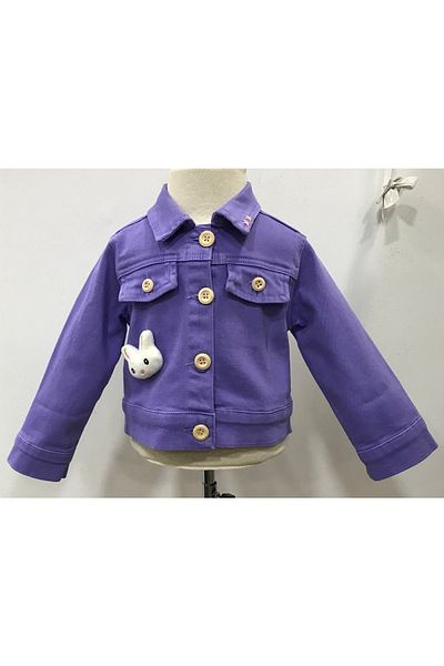 Çikoby Baby Girl Rabbit Accessory Jean Coat