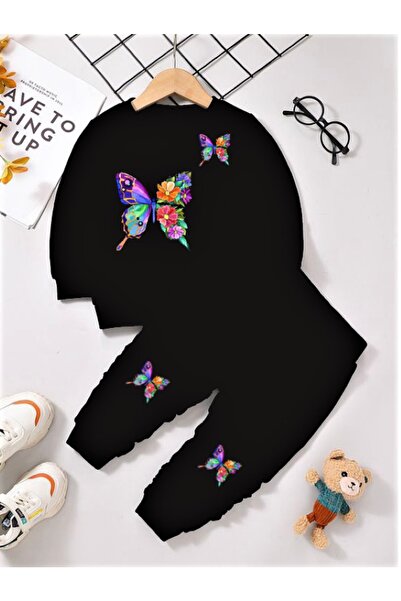 npLStore طقم شتوي للأطفال بطبعة فراشة وخيطين للشتاء للأطفال من سن 2 إلى 14 سنة