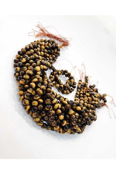 Yüksel Boncuk Σειρά φυσικών πέτρων Tiger Eye 8 mm Faceted Cut