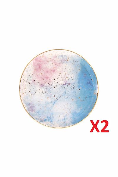 Porland Cosmos Pattern Flat Plate 17cm 2-pack 04alm006681