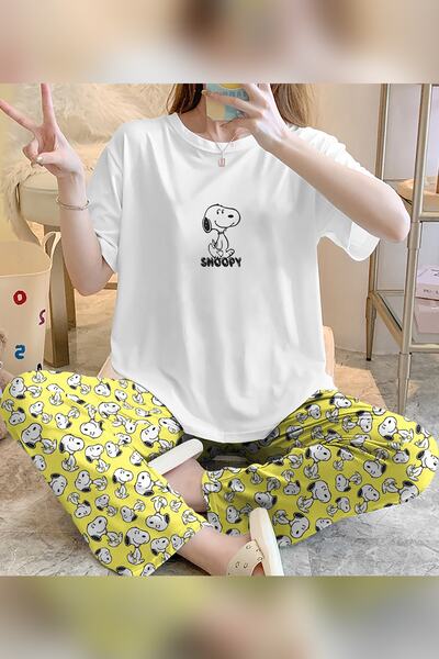 PEMBİŞ HOMEWEAR Σετ πιτζάμες Zezecim Snoopy 4 Super Soft με κοντό μανίκι