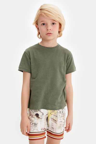 Nebbati Bg Store Boy's Khaki Tshirt 23ss0nb3515