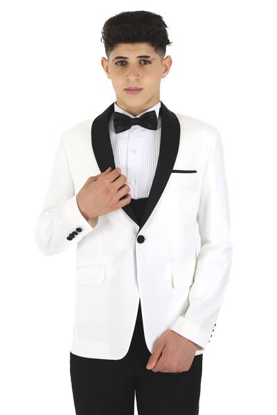 SIRRI Costum alb cu guler șal pentru băieți Doctor Junior 3 buc