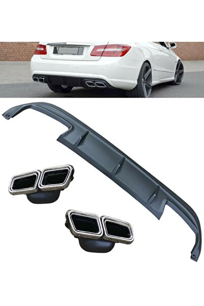 Harphour Mercedes Aksesuar W207 E Coupe 2014-2016 Difüzör Ve Silver Egzoz Seti