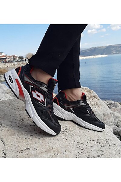 Lotto Athens Μαύρο-κόκκινο Memory Orthopedic Light Sports Shoes