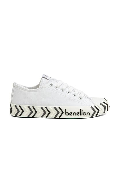 Benetton ® |   Bn-90624-3374 Alb Negru - Pantofi sport pentru damă