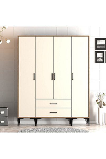 Variant Mobilya Kumsal 4 Kapılı Gardrop Sts - Krem