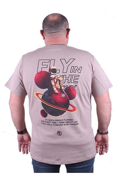 Starbattal Μπλουζάκι με λαιμόκοψη σε μεγάλο μέγεθος Fly In The Sky 23110 Earth