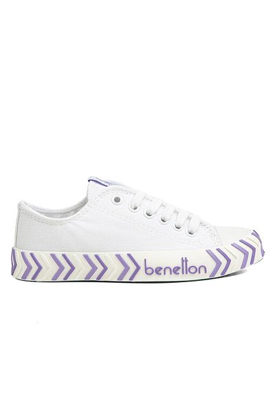Benetton ® |   Bn-90624-3374 Alb Liliac - Pantofi sport dama