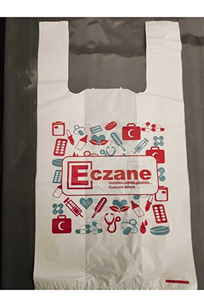 PLASTEX Eczane Poşeti Atlet Büyük Boy 28x50 Cm 20 Kg'lık Paket