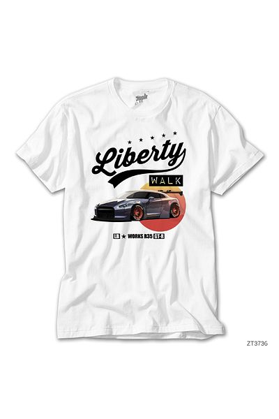 Z zepplin Λευκό T-Shirt Liberty Walk Nissan Gtr T 35