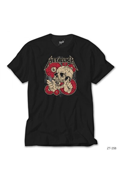 Z zepplin Tricou negru Metallica Skull Battery