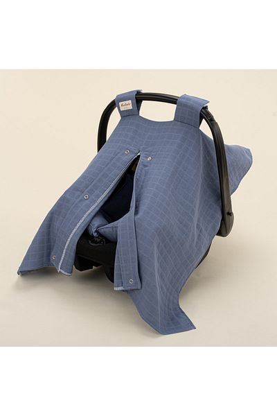 Yunikobaby Single Layer Muslin Stroller Cover and Cushion - Indigo Muslin
