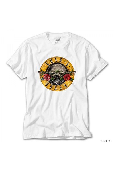 Z zepplin Tricou alb deteriorat Guns N Roses