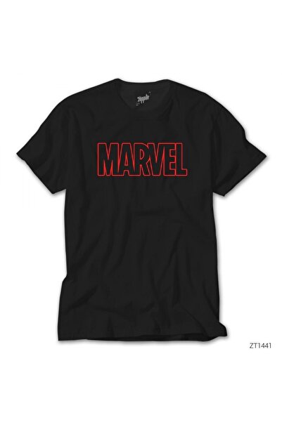 Z zepplin Футболка Avengers Infinity War Marvel Outline Logo Siyah