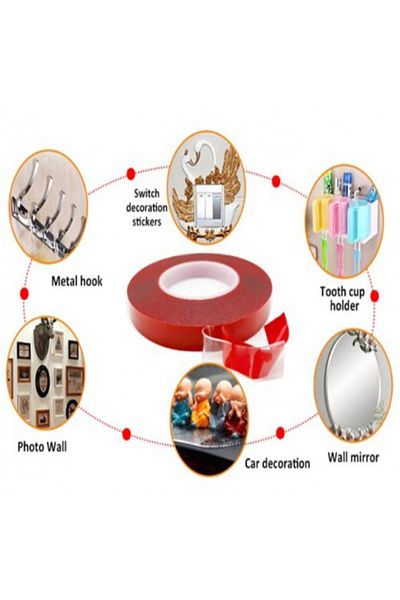 Tor Store 4 Meters Super Strong Adhesive Gel Tape Multi-Purpose Double Sided High Strength Holder Tape
