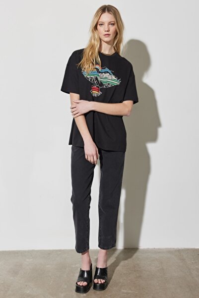 WRANGLER Mom Fit High Waist Skinny Leg 100% Cotton Vintage Cut Women's Black Jean Denim Jeans