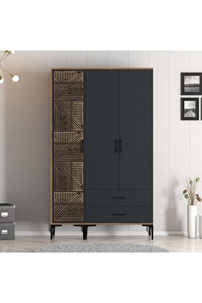 Variant Mobilya Kumsal 3 Kapılı Gardrop Pt - Antrasit