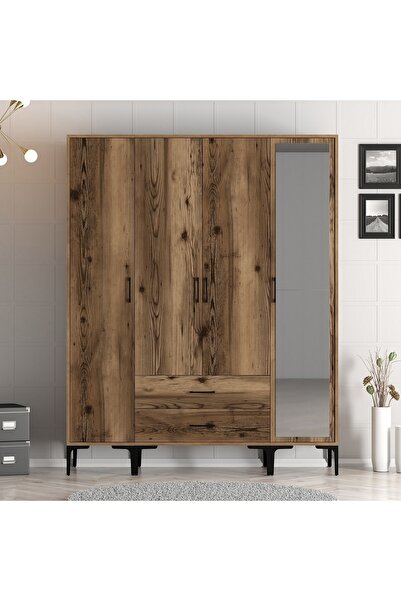 Variant Mobilya Kumsal 4 Kapılı Gardrop Str V737- Ceviz