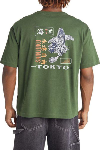 Buğraterzimoda T-shirt Tokyo Back Printed Unisex Oversize Χακί μπλουζάκι