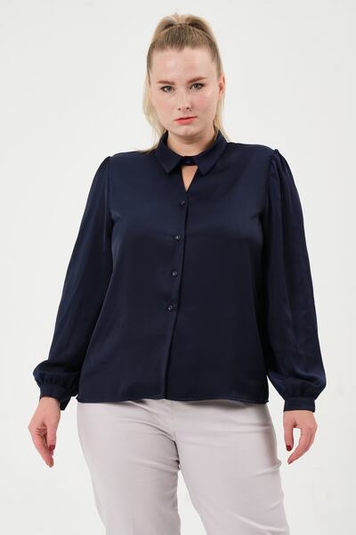 Shahiqa Büyük Beden Şık Saten Gömlek