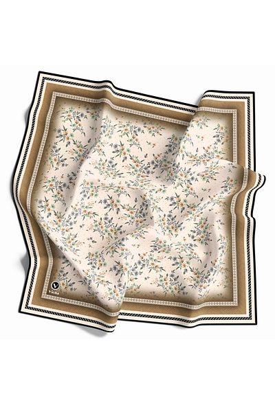 VİOLLA Γυναικείο Κασκόλ Twill (ΧΩΡΙΣ ΜΕΤΑΞΩΤΟ) Μπεζ - Γκρι