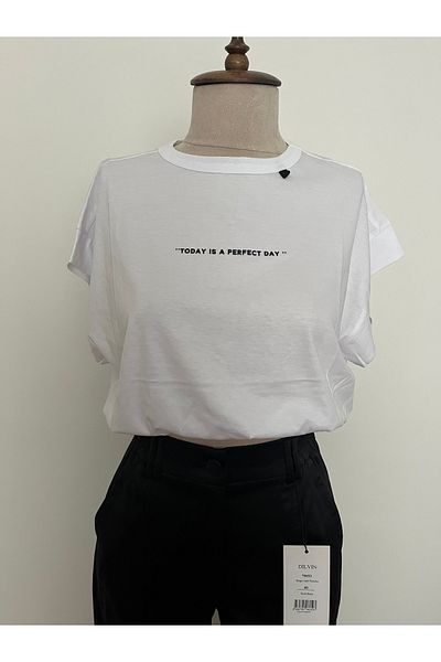 Dilvin Rubber Detailed Tshirt