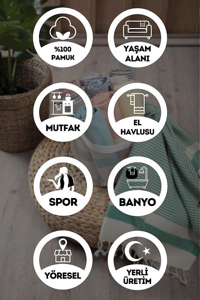 EGEYE DÖNÜŞ Traditional Towel Cotton Fabric Drying Cloth Peşkir 1 Piece Snowdrop - Gray