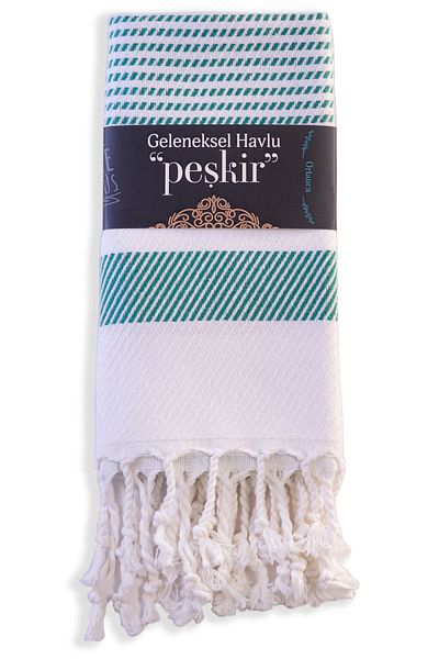 EGEYE DÖNÜŞ Traditional Towel Cotton Fabric Drying Cloth Pashkir 1 Piece Hydrangea - Green