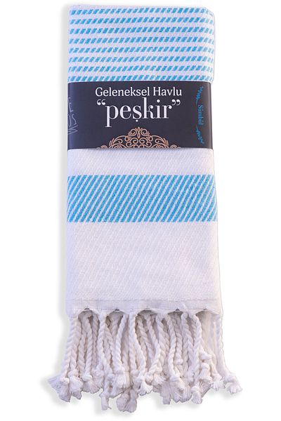 EGEYE DÖNÜŞ Traditional Towel Cotton Fabric Drying Cloth Pashkir 1 Piece Hyacinth - Turquoise