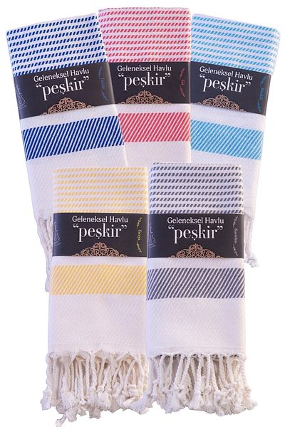EGEYE DÖNÜŞ Traditional Towel Cotton Fabric Drying Cloth Peşkir Set of 5