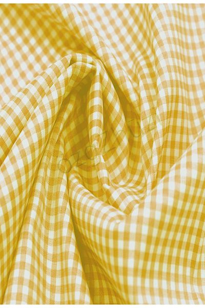 perlina home Plaid Yellow Cotton Fabric (UAreaways: shirt, dress, ecuvb. )