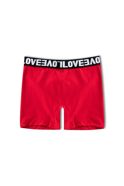 HNX Red Love Elastic Cotton Women's Tights Shorts