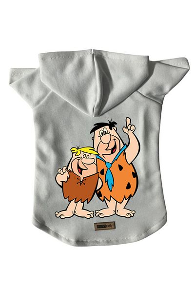 Monopetz Hooded Fleece Sweatshirt Dog And Cat Outfit & Dress - White Barney & Fred