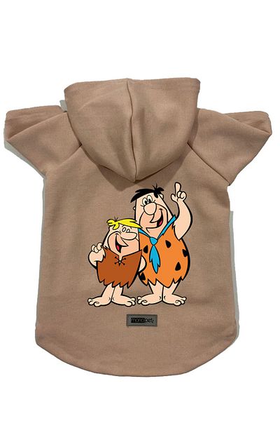 Monopetz Hooded Fleece Sweatshirt Dog And Cat Outfit & Dress - Beige Barney & Fred