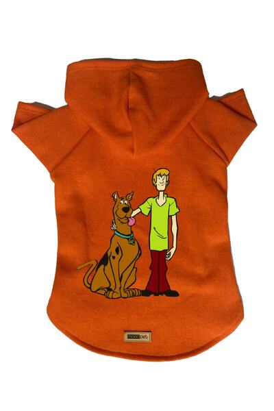 Monopetz سويت شيرت من الصوف بغطاء للرأس للكلاب والقطط - برتقالي نيو سكوبي دو