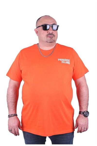 MocGrande Μπλουζάκι με λαιμόκοψη σε μεγάλο μέγεθος Paradise Island 23103 Πορτοκαλί