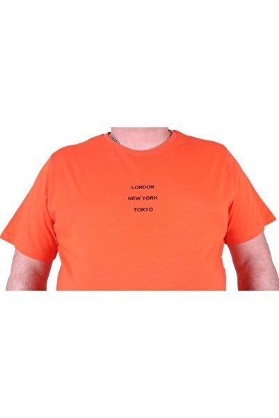 MocGrande Πορτοκαλί μπλουζάκι με λαιμόκοψη σε μεγάλο μέγεθος - Limited Edition 23111