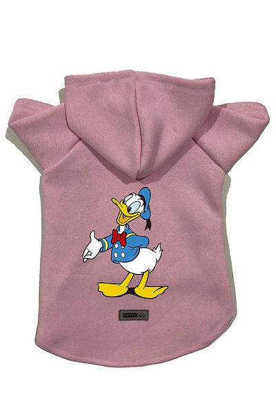 Monopetz Hooded Fleece Sweatshirt Dog And Cat Outfit & Dress - Pink Donald