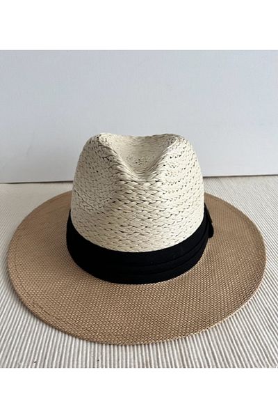 CosmoOutlet Panama Fedora Model Unisex Real Straw Beige Cream Hat