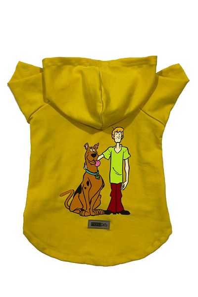 Monopetz Hooded Fleece Sweatshirt Dog And Cat Outfit & Dress - Yellow New Scooby Doo
