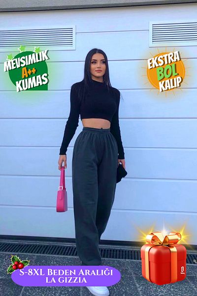 vladivosto Smoked Grey Plus Size Oversize Γυναικείο χειμερινό υπερμεγέθη φούτερ με ελαστικά πόδια