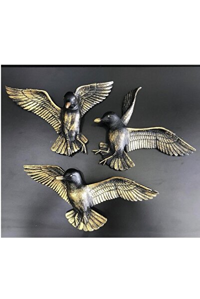 By Ari Ev Dekorasyon Üçlü Kuş Duvar Dekoru Dd186-5