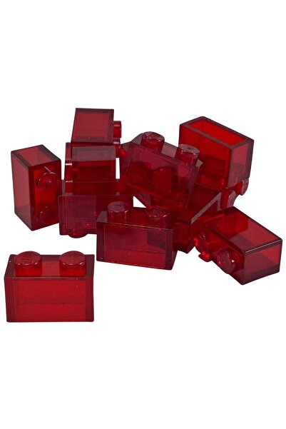 LEGO Orjinal Aksesuar Moc Custom Creator Brick 1 X 2 Tuğla Şeffaf Kırmızı 4 A...