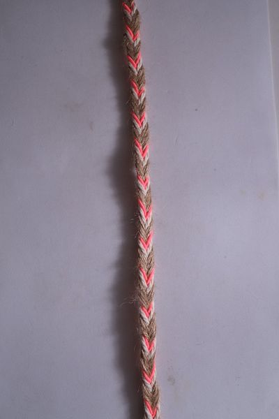 Eskişehir hobi sanat 1 Meter Decorative Herringbone Hair Braid Ribbon Jute Rope 8 Mm Neon Pink Hessian Hess Rope