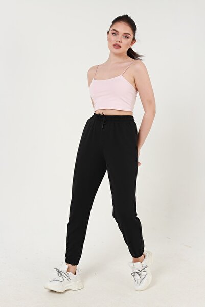 DEMASK Γυναικείο Μαύρο Jogger Elastic Leg Sweatpants